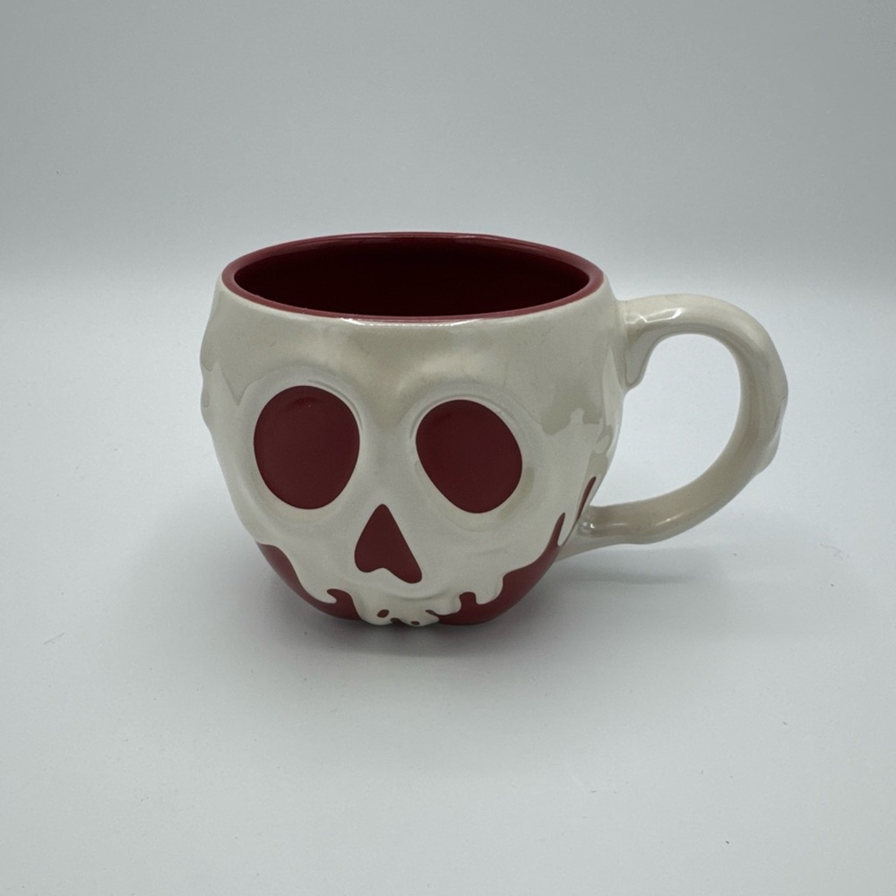Snow White Queen's Poison Apple Coffee Mug Cup Sculpted White Drip Disney Store